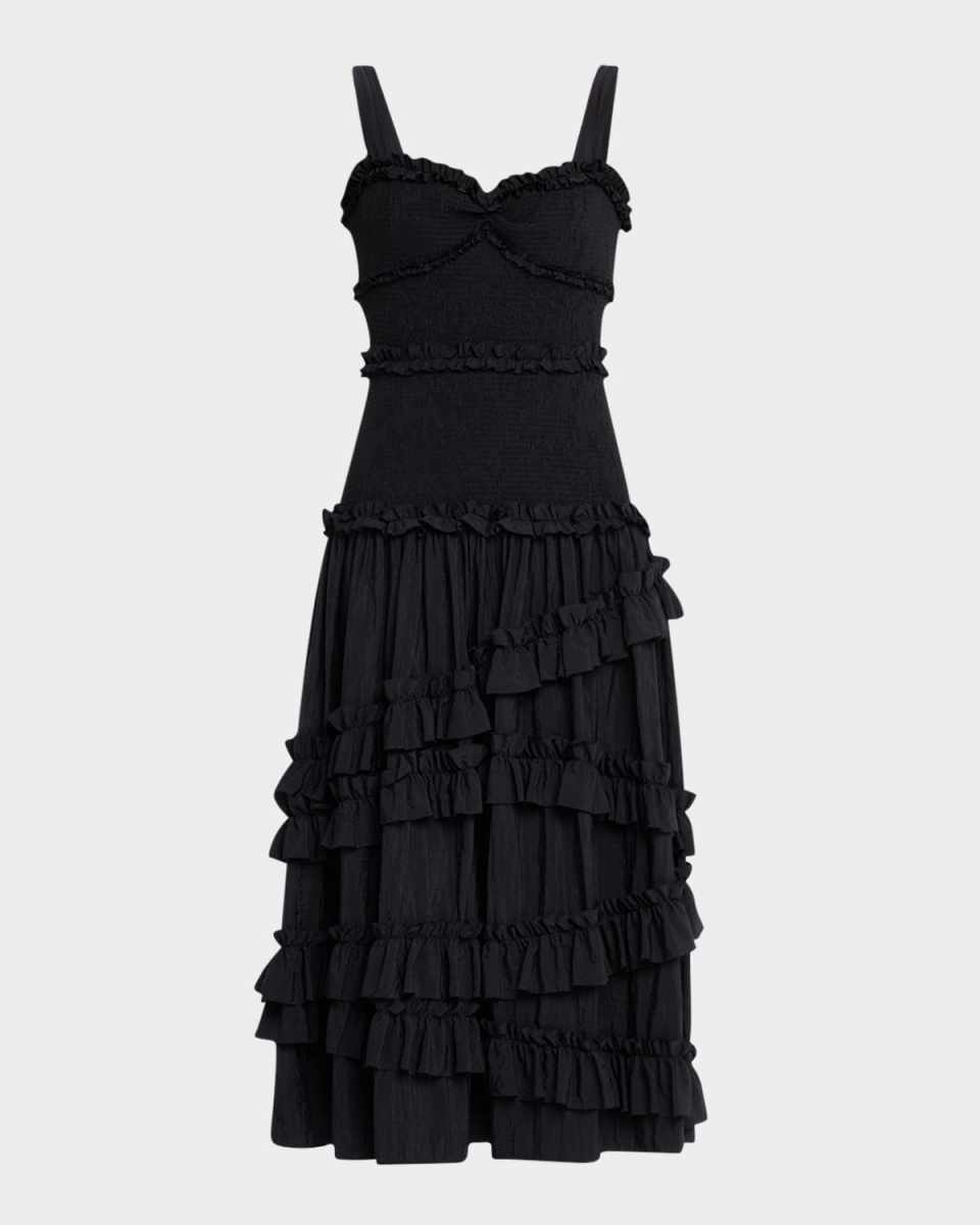 Ordina Sleeveless Ruffle Midi Dress